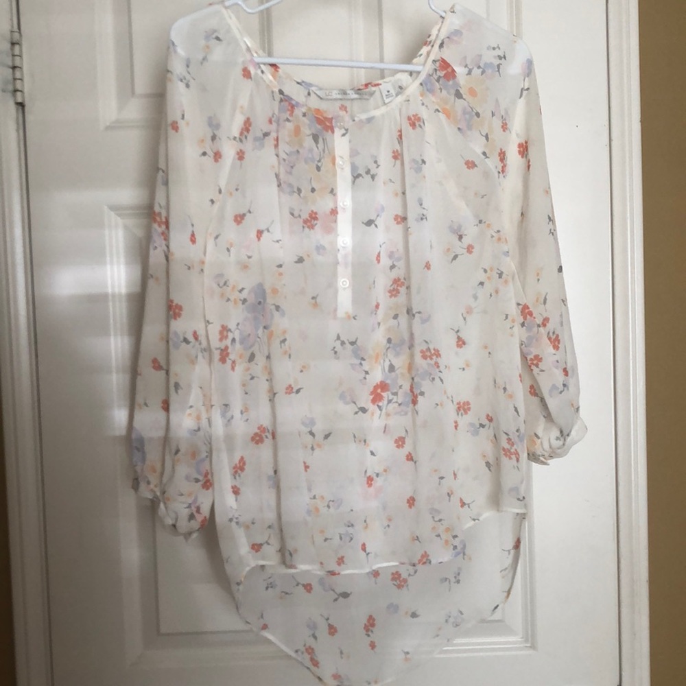 Lauren Conrad Sheer Floral Top